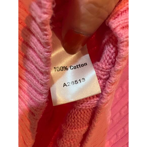 Appleseed Pink Cable Knit Cotton Sweater – Women’s XL | Cozy Soft Pullover - Picture 5 of 8